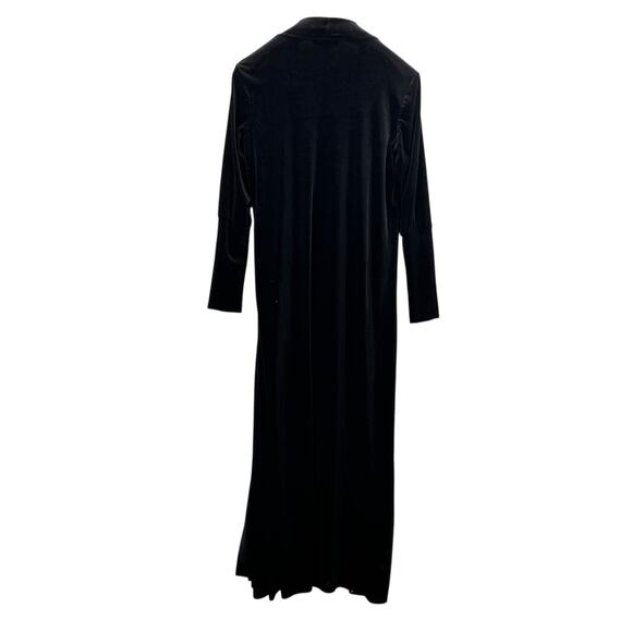 Hera Velvet Duster Open Front Sweater Womens M Black Elegant Loungewear Comfort - Picture 7 of 10